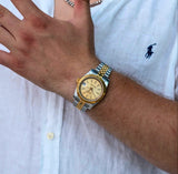 Seiko Mod Datejust Twotone Classic Gold