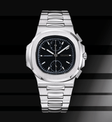 Seiko Mod Nautilus Chrono Black