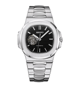 Seiko Mod Nautilus (Open Heart) Silver - Black