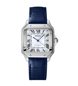Seiko Mod Santos White Blue Leather
